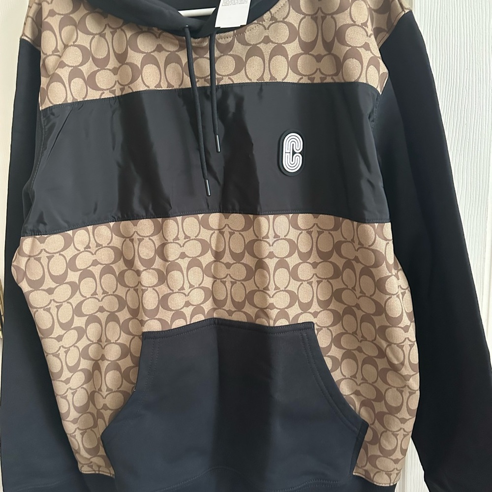 Coach Signature hoodie 
Black and Tan Lightweight Monogram Jacket